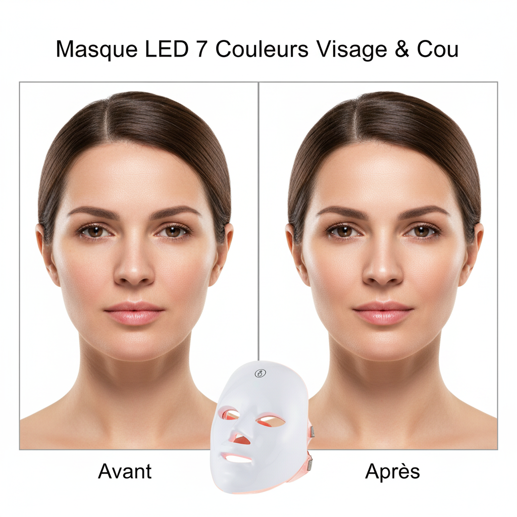 Wireless 7 Colors LED Face Beauty Machine Photon Facial Neck Skin Tighten Rejuvenation Facial Neck Mask