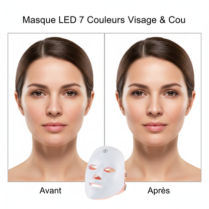 Wireless 7 Colors LED Face Beauty Machine Photon Facial Neck Skin Tighten Rejuvenation Facial Neck Mask